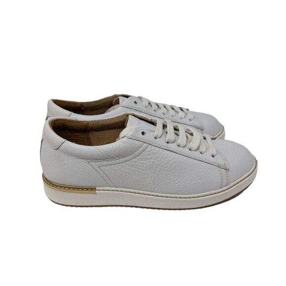 Hush Puppies Sabine White Leather Sneakers Tennis Shoes Trainers Size 8.5W Wide - Picture 3 of 10